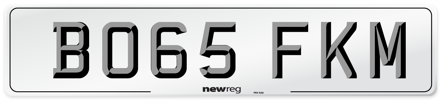 BO65 FKM Number Plate from New Reg